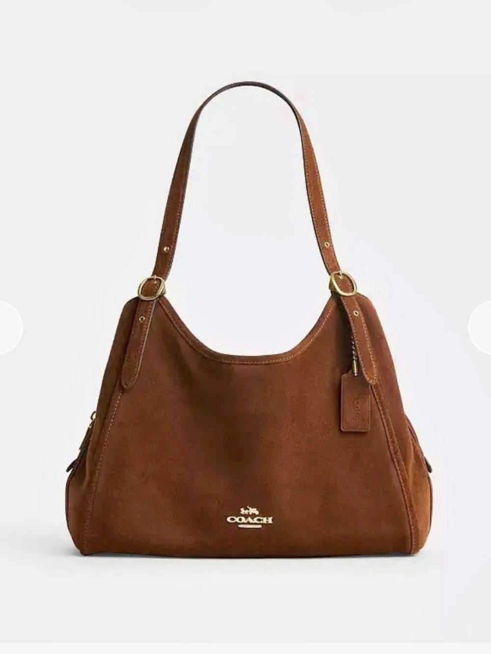 Coach Erin Suede Shoulder Bag Brown